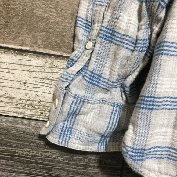 Nordstrom Trim Fit Flannel Shirt Men’s XL Gray Blue Plaid 100% Cotton - Picture 5 of 9